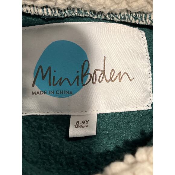 Mini Boden Zoom‎ Print Pullover Youth Hoodie Active Sweatshirt Size 8-9Y Green - Picture 4 of 4